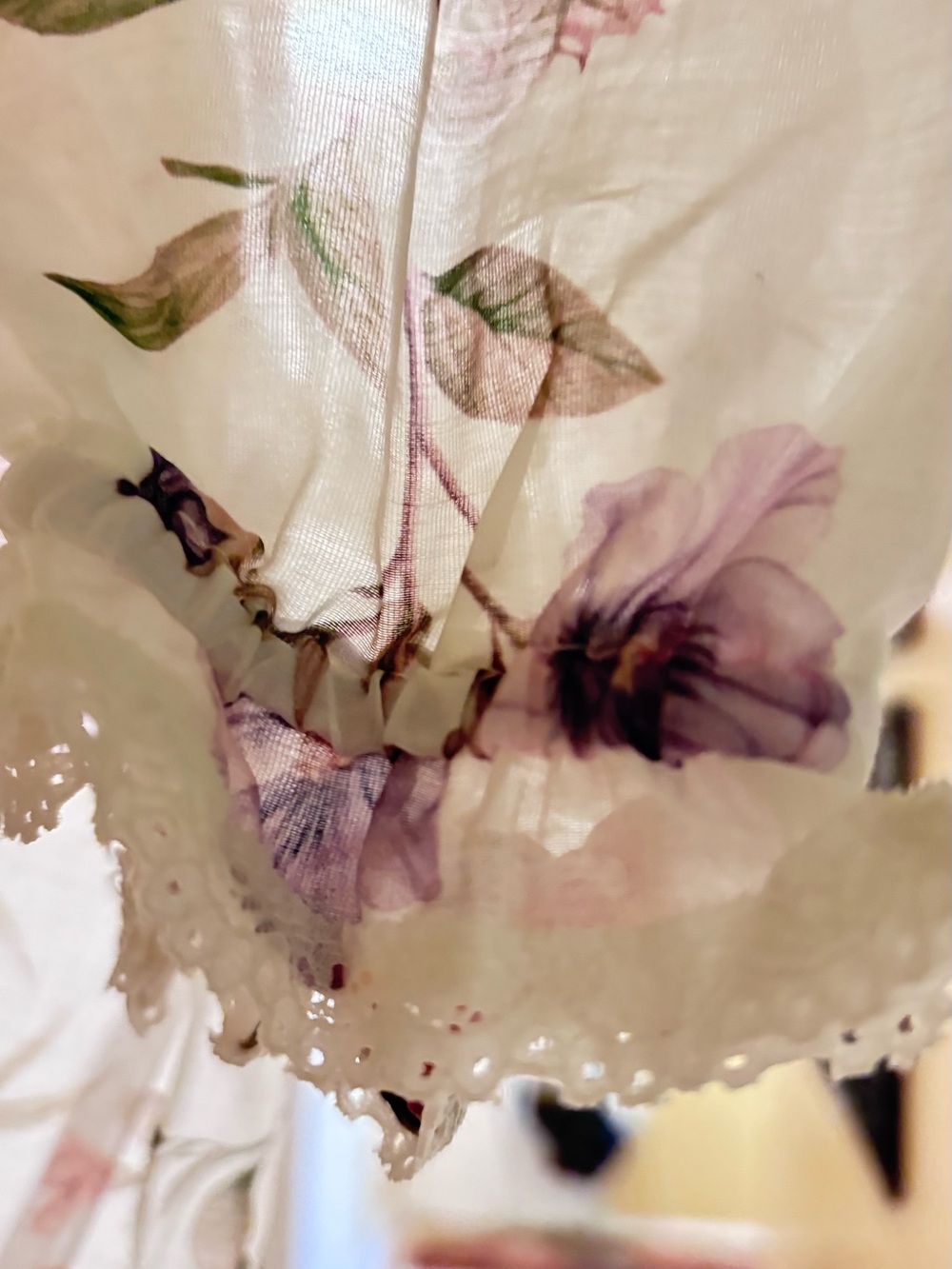 Lucky & Coco Floral Ruffled Sheer Blouse in Multi-Color - Picture 3 of 3